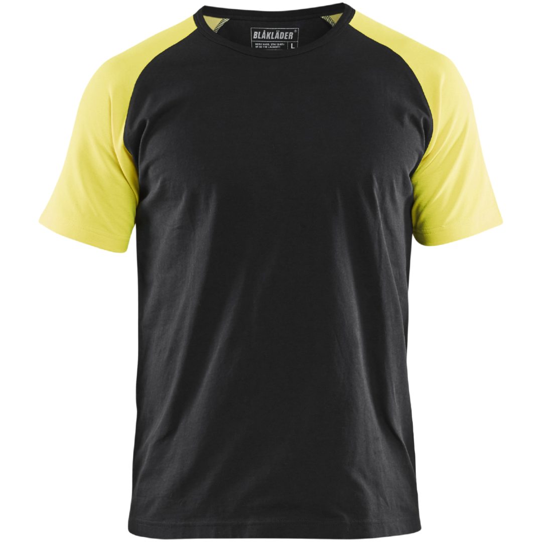 T-shirt 35151030 Sort / Hivisgul BLÅKLÄDER T-SHIRT 35151030 SORT/GUL XS