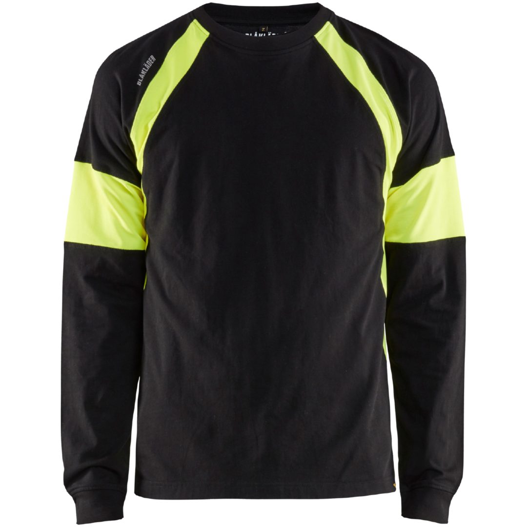 T-shirt 35201030 Sort / Hivisgul BLÅKLÄDER T-SHIRT 35201030 SORT/GUL XS