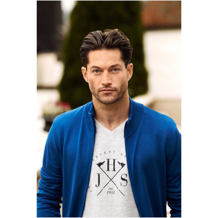 T-shirt American V Askgrå James Harvest – billede 9