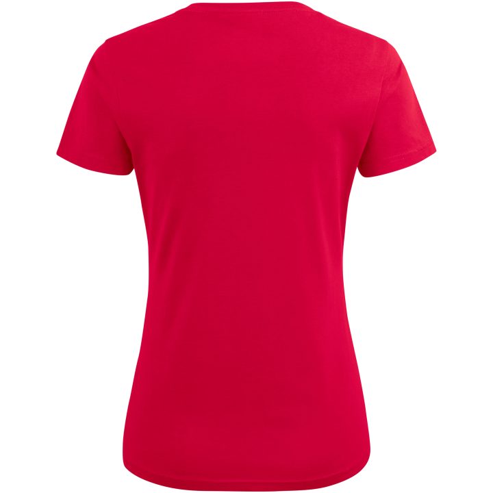 T-shirt Dam Heavy V-neck Röd Printer Essentials XS – billede 2