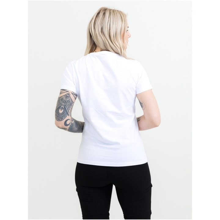 T-shirt Dam Heavy V-neck Vit Printer Essentials XS – billede 3
