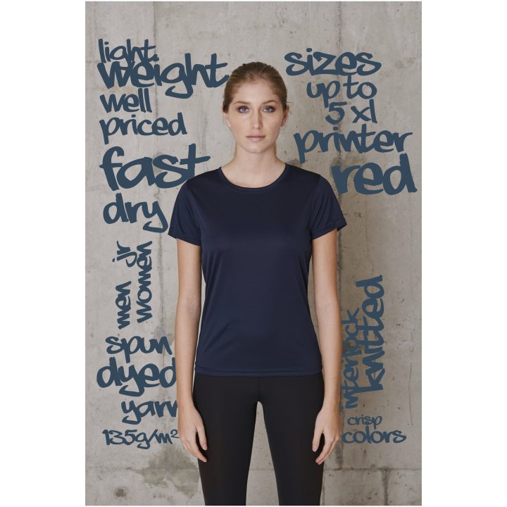 T-shirt Dam Run Marinblå Printer RED XS – billede 5