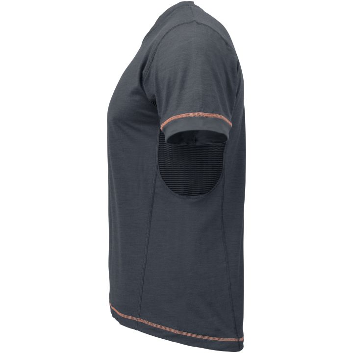 T-shirt Dry-tech™ Merinould 5595 Advanced Mørkegrå/Sort Jobman XXXL – billede 3