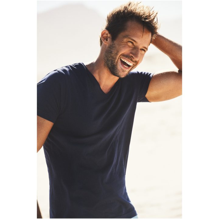 T-shirt Heavy V-neck Svart Printer Essentials s – billede 6