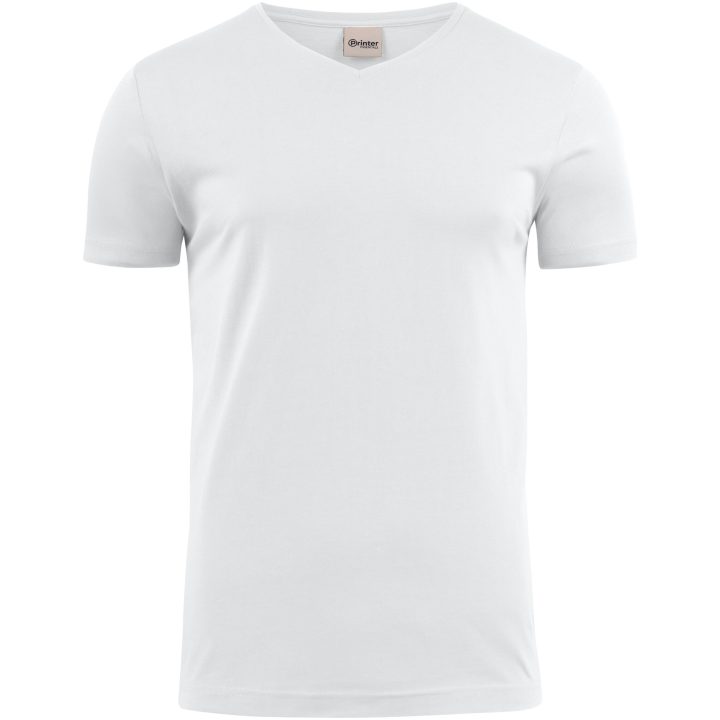 T-shirt Heavy V-neck Vit Printer Essentials s – billede 5