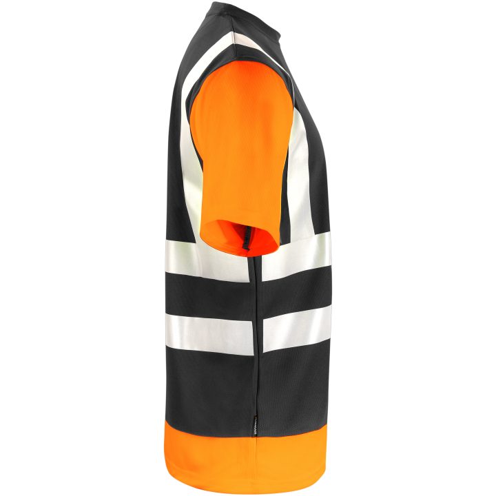 T-shirt Hi-Vis 5126 Technical Sort/Orange Jobman XXXL – billede 3