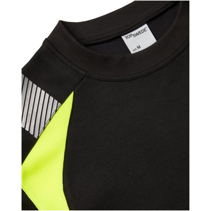 T-shirt kortærmet Sort/Fluorescerende Gul Top Swede XS – billede 5