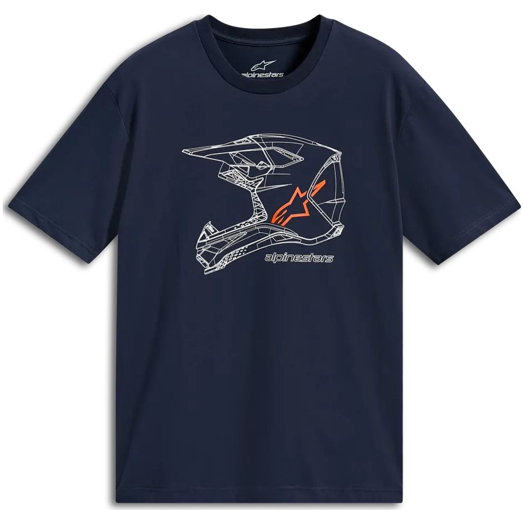 T-shirt MX Helmet CSF Marineblå ALPINESTARS Medium