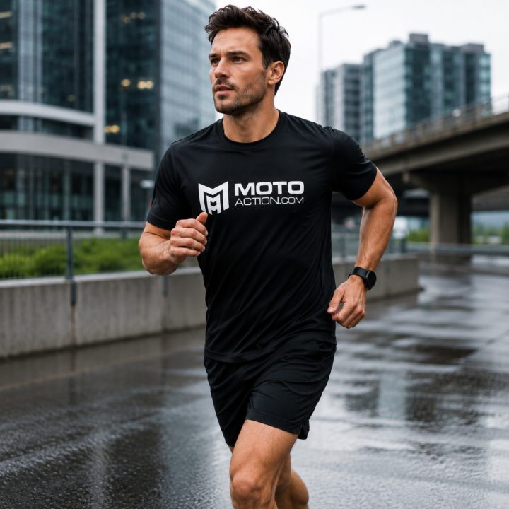T-Shirt Pulse Sort MotoAction XS – billede 8