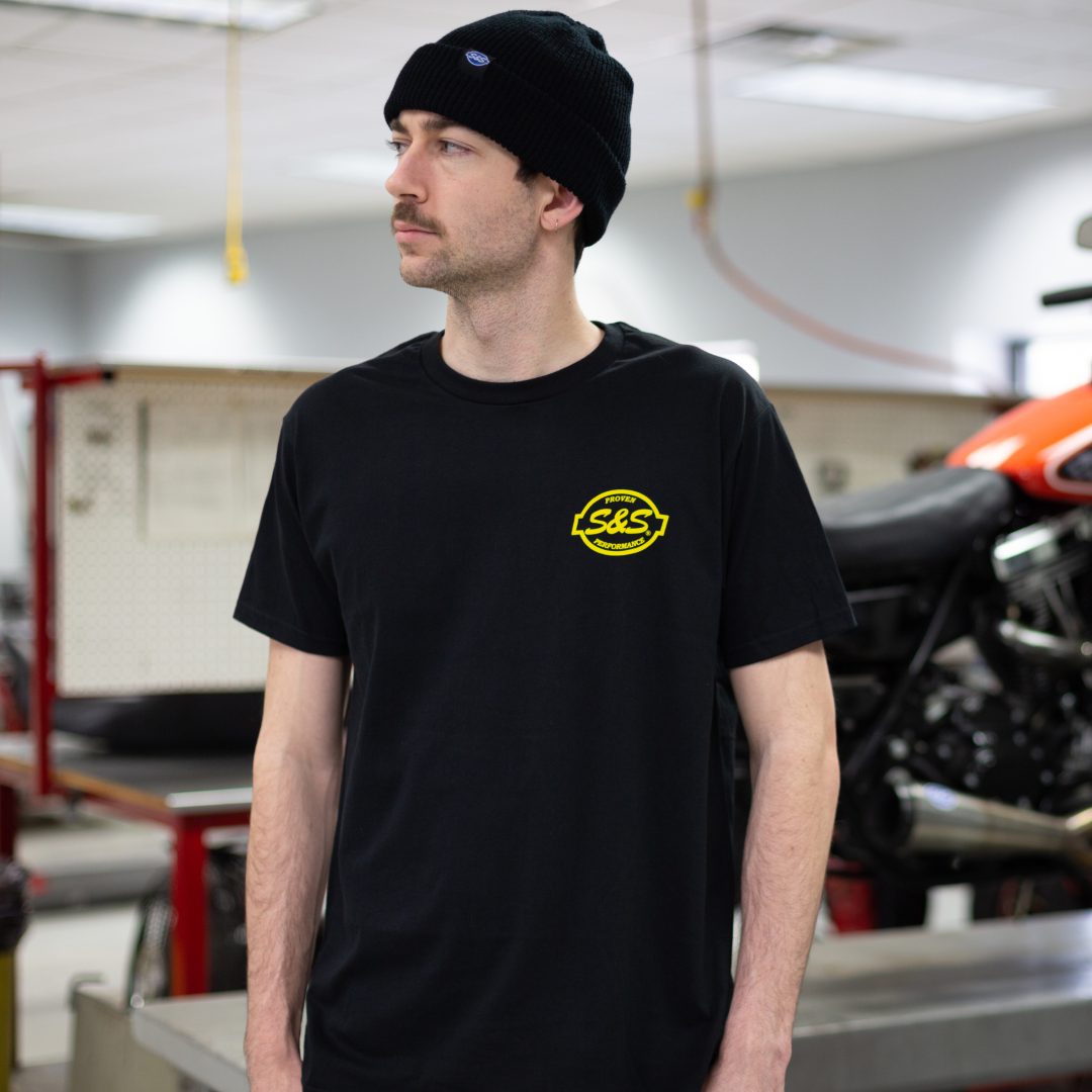 T-Shirt Sort S&S Cycle Small – billede 3