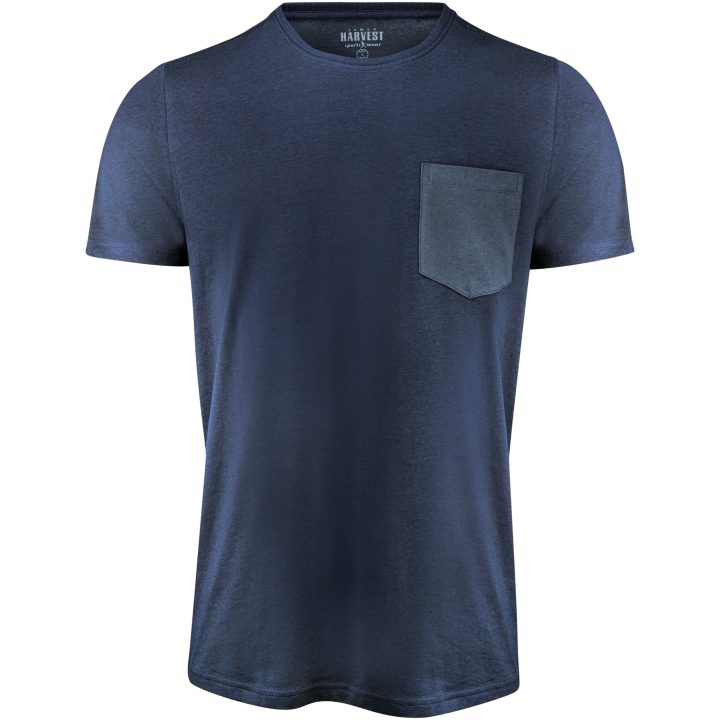 T-shirt Walcott Marinblå James Harvest – billede 5