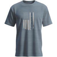 TEE SLIPPERY FLAG FLINT BLUE HEATHER LG
