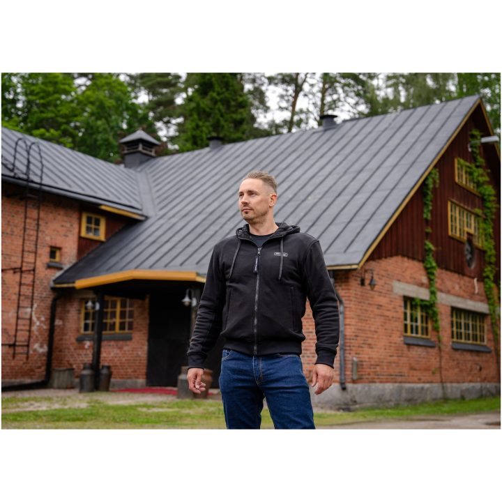 Textilhoodie Oselbo Sort Lindstrands 2XL – billede 2
