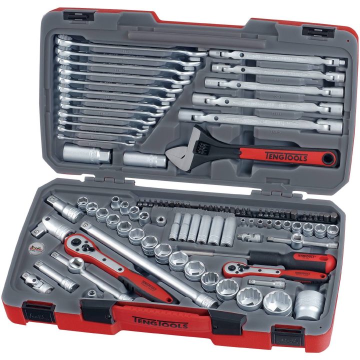 Topnøglesæt med 1/4", 3/8" og 1/2" firkantfæste TM106 Teng Tools VÆRKTØJSSÆT 106 DELE – billede 2