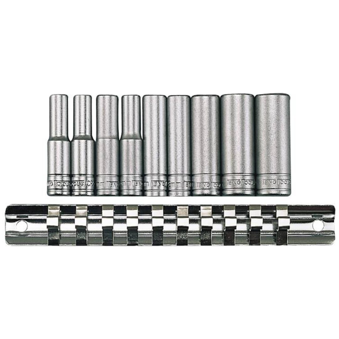 Topnøglesæt med 1/4" firkantfæste M1407 Teng Tools HYLSESÆT LANGE 1/4 MM M1407
