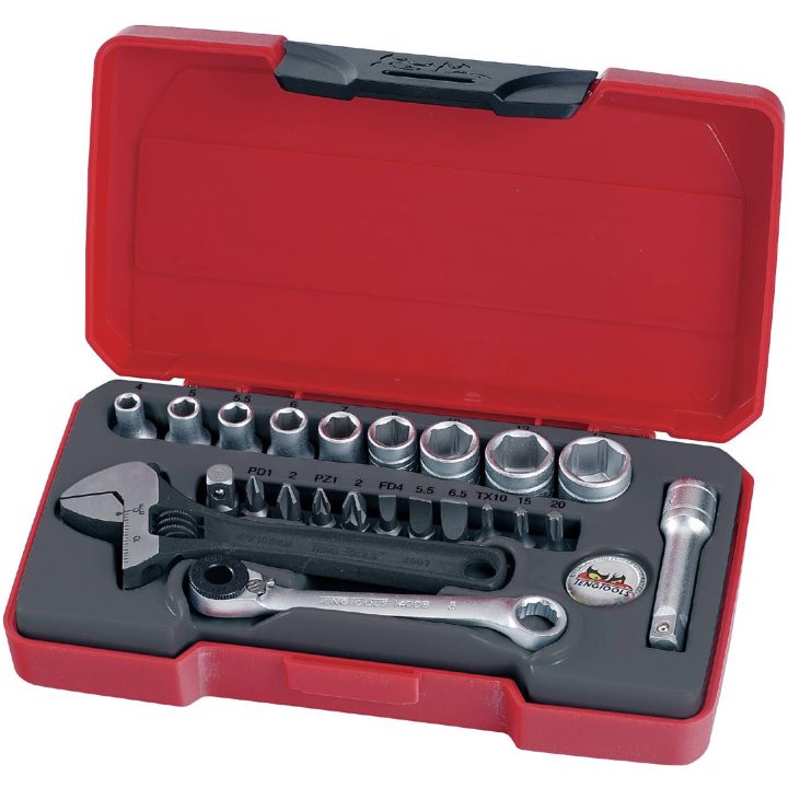 Topnøglesæt med 1/4" firkantfæste T1423 Teng Tools VÆRKTØJSSÆT 1/4 23 DELE – billede 2