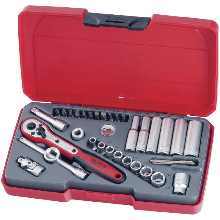 Topnøglesæt med 1/4" firkantfæste T1435AF Teng Tools TOPNØGLESÆT 1/4 T1435AF – billede 2