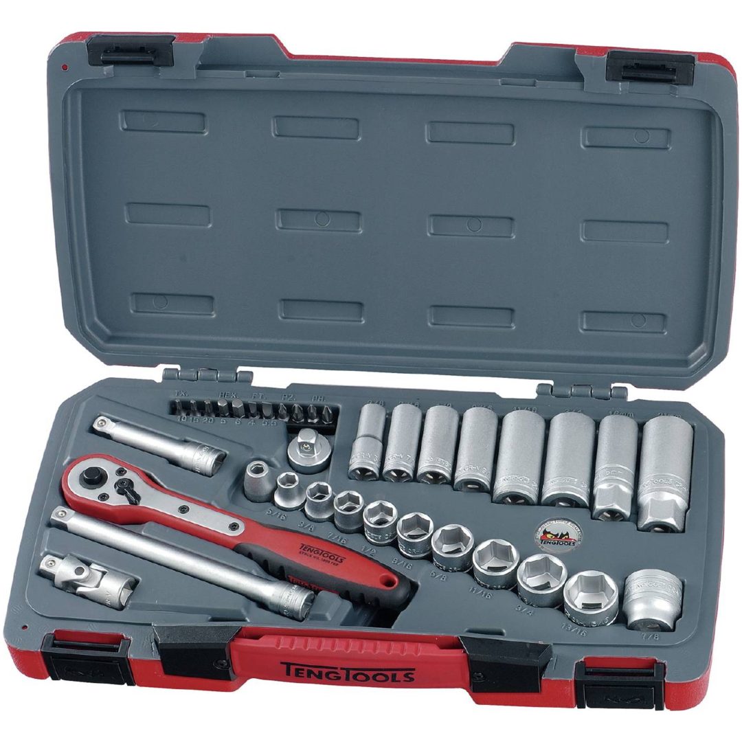 Topnøglesæt med 3/8" firkantfæste T3835AF Teng Tools topnøglesæt 3/8 T3835AF