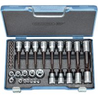 Torx-topnøglesæt med 1/4" og 1/2" firkantfæste 19 TX 20 GEDORE