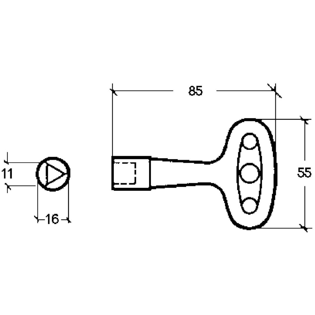 Trekantnøgle 145, trekanttap 56 FIX TREKANTNØGLE FIX 145 ALU – billede 4