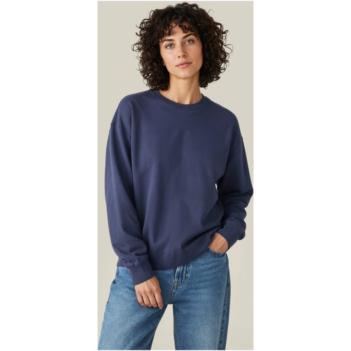 Tröja Crewneck Loose Fit Marinblå Untagged Movement – billede 2