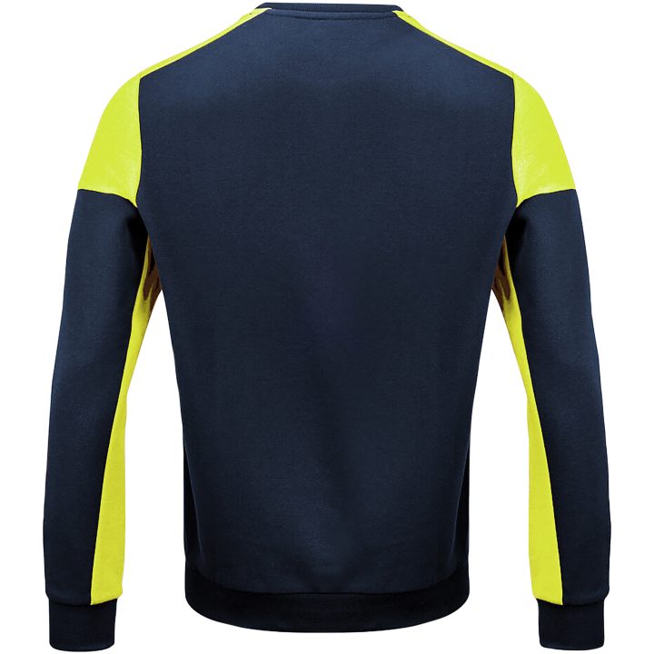 Tröja Crewneck Marinblå/neongul Printer PRIME XS – billede 2