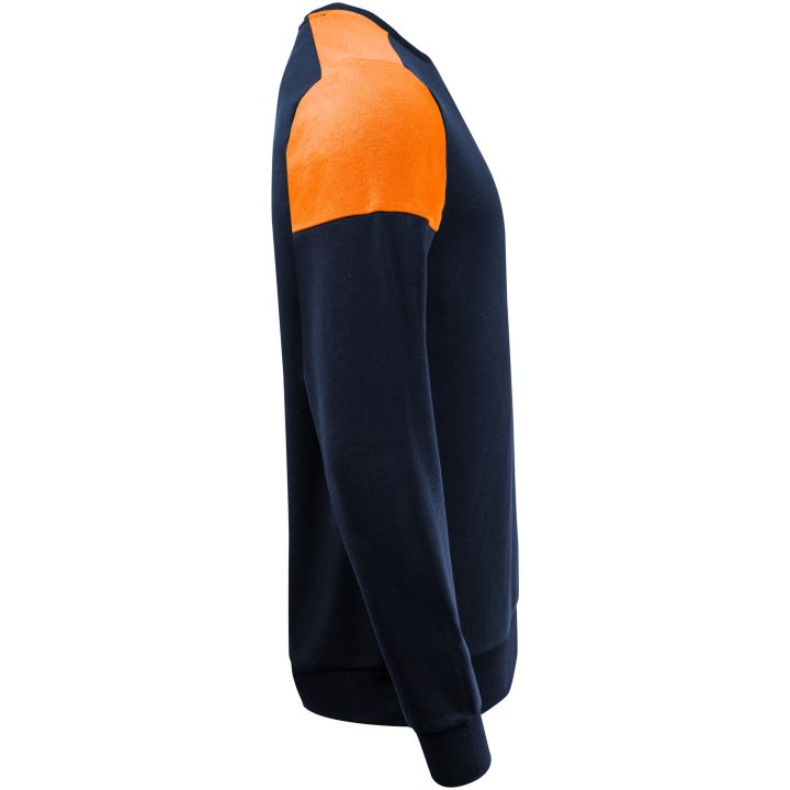 Tröja Crewneck Marinblå/neonorange Printer PRIME XS – billede 3