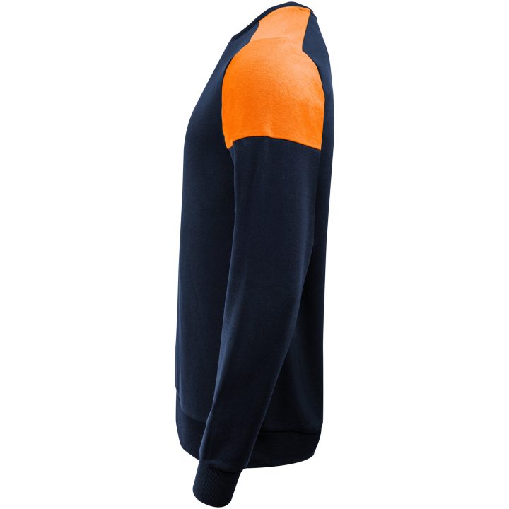 Tröja Crewneck Marinblå/neonorange Printer PRIME XS – billede 4