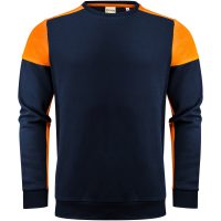 Tröja Crewneck Marinblå/neonorange Printer PRIME
