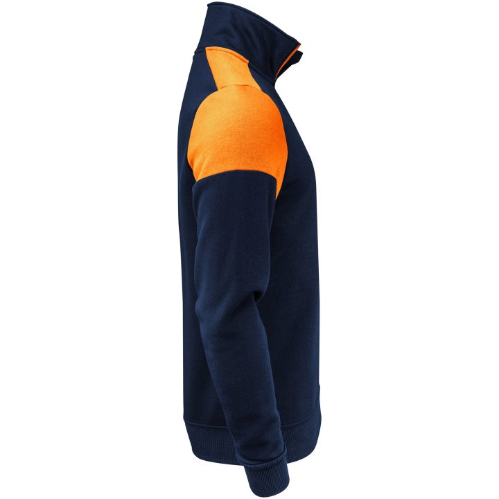 Tröja Halfzip Marinblå/neonorange Printer PRIME XS – billede 3
