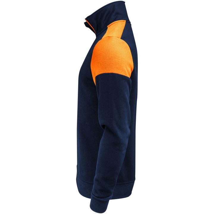 Tröja Halfzip Marinblå/neonorange Printer PRIME XS – billede 4