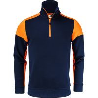 Tröja Halfzip Marinblå/neonorange Printer PRIME