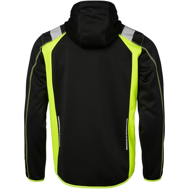 Trøje 276 Hel-lynlås med fast hætte Sort/Fluor Gul Top Swede XS – billede 3