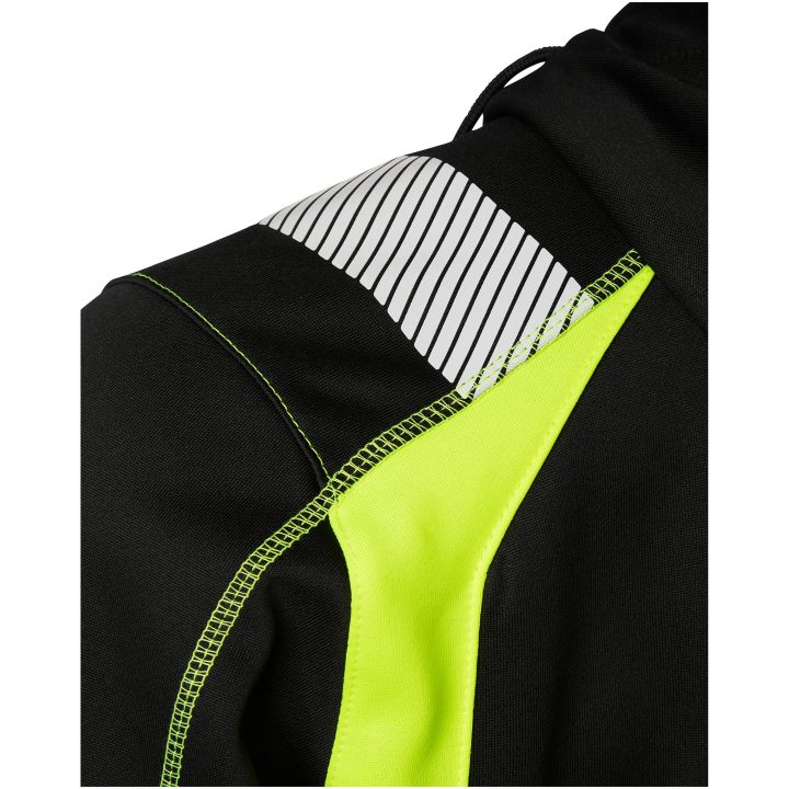 Trøje 276 Hel-lynlås med fast hætte Sort/Fluor Gul Top Swede XS – billede 5