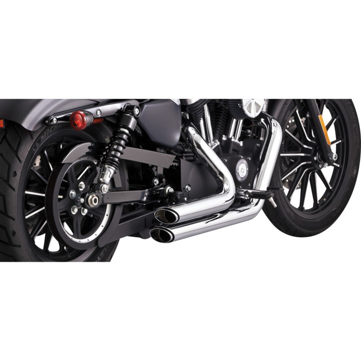 Udstødningssystem Shortshots Staggered Sort/Mat Mildstål VANCE & HINES Lyddæmper – billede 2