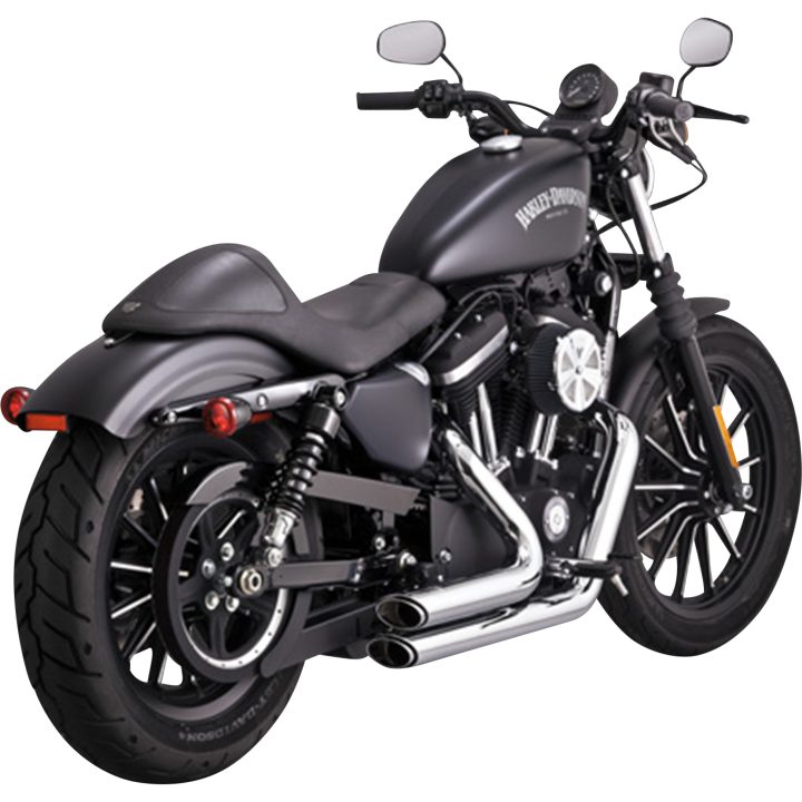 Udstødningssystem Shortshots Staggered Sort/Mat Mildstål VANCE & HINES Lyddæmper