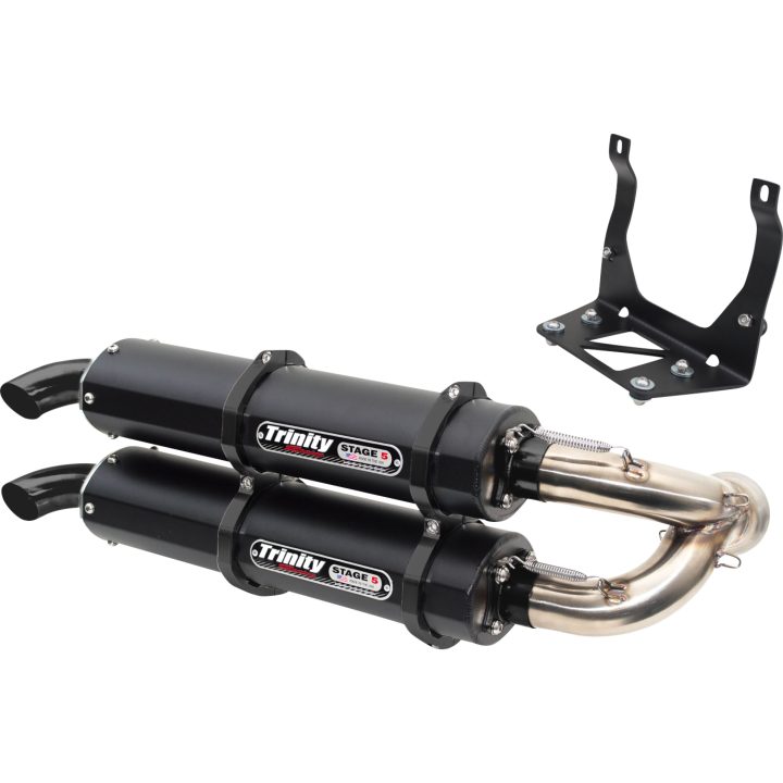 Udstødningssystem Stage 5 Dual Slip-on Sort/Grå/Cerakote® TRINITY RACING Lyddæmper