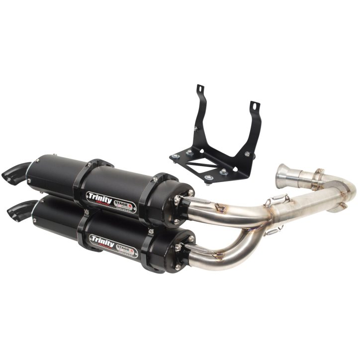Udstødningssystem Stage 5 Dual Sort/Brushed/Cerakote® TRINITY RACING Lyddæmper – billede 2