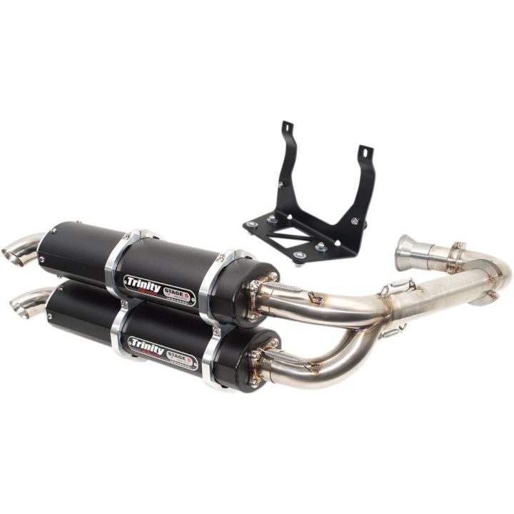 Udstødningssystem Stage 5 Dual Sort/Brushed/Cerakote® TRINITY RACING Lyddæmper