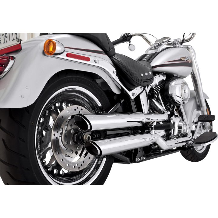 Udstødningssystem Twin Slash Slip-on Krom VANCE & HINES Lyddæmper – billede 2