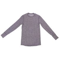Underställströja Merino Design O-neck Jacquard Svart Vit Svala