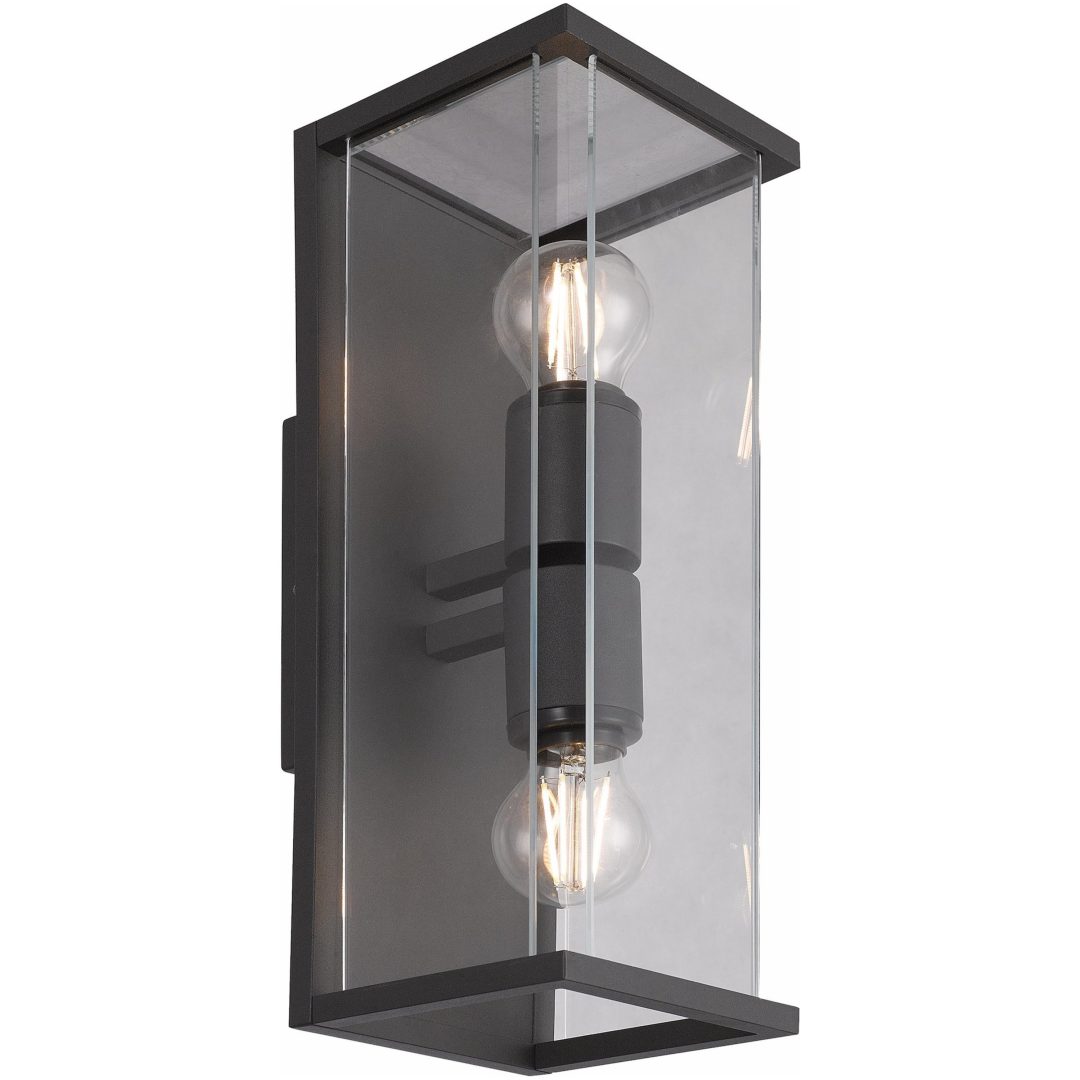 Væglampe Bore II, Max 2x15W (A60), Mørkegrå, IP54 MALMBERGS