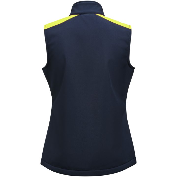 Väst Dam Softshell Marinblå/neongul Printer PRIME XS – billede 2