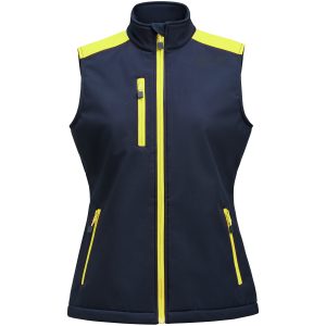 Väst Dam Softshell Marinblå/neongul Printer PRIME