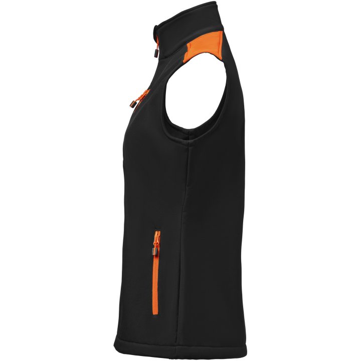 Väst Dam Softshell Svart/orange Printer PRIME XS – billede 5