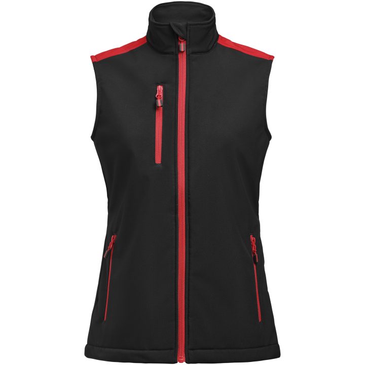 Väst Dam Softshell Svart/röd Printer PRIME XS – billede 2