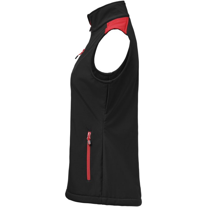 Väst Dam Softshell Svart/röd Printer PRIME XS – billede 6