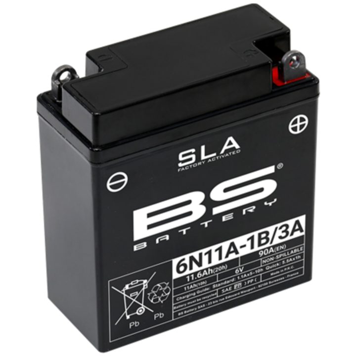 Vedligeholdelsesfrit batteri Sla fabriksaktivt BS BATTERY 6N11A-1B/3A – billede 3