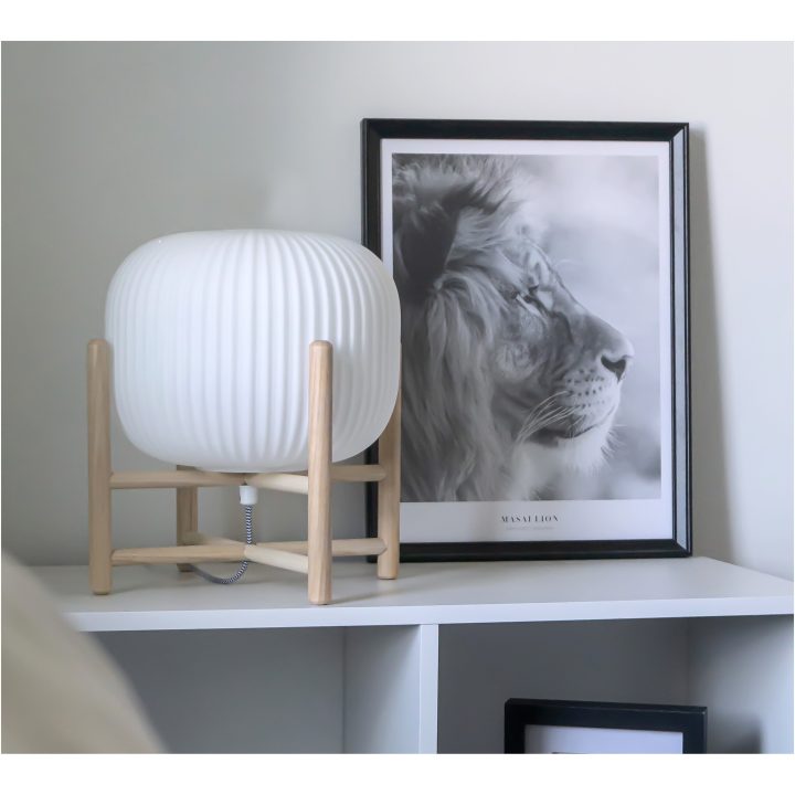 Vinda Bordlampe, Stor, Træ/hvid ANETA HOME Fatning E27 Træ /Hvid – billede 6