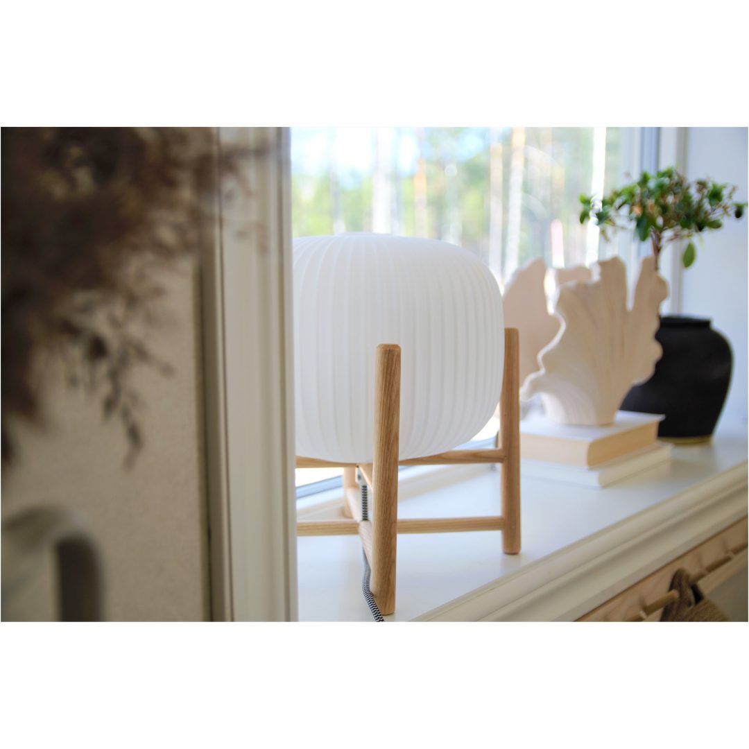 Vinda Bordlampe, Stor, Træ/hvid ANETA HOME Fatning E27 Træ /Hvid – billede 5